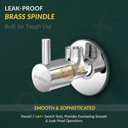 Plantex Single Lever Angle Cocke for Bathroom with Brass Spindle/Angle Valve with Wall Flange and Teflon Tape/Stop Cock for Wash Basin/Kitchen- Pack of 8 (Chrome)