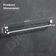 Plantex J4 Stainless Steel Towel Rod/Self Adhesive Cloth Hanger for Bathroom/24 Inch Towel Bar/Bathroom Accessories - Pack of 1 (Chrome)