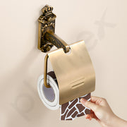 Plantex Antique Aluminum Toilet Paper Holder/Tissue Paper Roll Holder/Toilet Paper Holder Roll Holder for Bathroom Accessories (Brass-Antique)