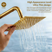 Plantex Stainless Steel Overhead Shower 8 x 8 inch with Water-Saving Technology/High pressure Rain Shower Head without Arm/Bathroom Shower -(Ultra Slim-PVD Gold)