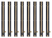Plantex Stainless Steel 12 inch Tower Bolt/Tower Bolt for Home,Offices Doors and Windows/Tower Bolt for Main Door/Door Latch/Kundi/Chitakini/Door Latch for Windows - Pack of 8 (Brass, 12 inch)