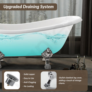 Plantex Freestanding Bathtub For Bathroom/Bath tub for Adults/Deep Soaker Bathtub with Overflow,Popup and Drain Pipe (BSM-404-White-1700mm)