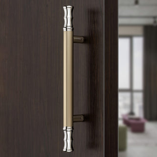 Plantex Stainless Steel 14 Inch Main Door Handle/Glass Wooden Door Handle/Pull-Push Handle/3 Years Warranty Pack of 1 (Satin White and Chrome Finish)