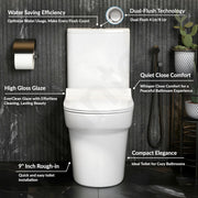 Plantex Ceramic Commode for Toilet/One Piece Western Toilet with 6D Siphonic Flush/Commode with Soft Closing Toilet Seat - S Trap - (ASTA, White)