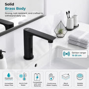 Plantex Sensor Tap for Kitchen Sink/Solid Brass Automatic Touchless Faucet for Wash Basin/Electronic Basin Tap/Sink Tap for Kitchen Basin (10009, Black)
