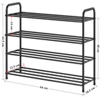 Plantex GI Metal Shoe Rack for Home/Shoe/Slipper Stand/Chappal Stand/Storage Organizer - 4 Big Shelves (Black)