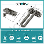 Plantex Heavy Duty Swing Bar Lock/Door Safety Guard with High Security Auxiliary Lock for Home/Office/Hotel - Pack of 3 (SH-42, Satin-Black Finish)