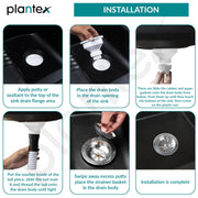 Plantex Coupling for Kitchen Sink/Stainless Steel Waste Coupling/Round Shape Coupling - Pack of 1 (Deluxe, Chrome Finish)