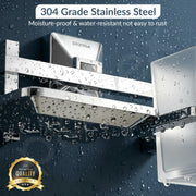 Plantex 304 Grade Stainless Steel 2in1 Soap Holder with Tumbler Holder/Bathroom Accessories - Pack of 1, Squaro (Chrome)