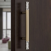 Plantex Stainless Steel 14 Inch Main Door Handle/Glass Wooden Door Handle/Pull-Push Handle/3 Years Warranty Pack of 1 (Satin White and Chrome Finish)