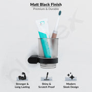 Plantex Tumbler Holder for Bathroom/Aluminium Toothbrush Holder/Bathroom Accessories - Pack of 1 (Black)