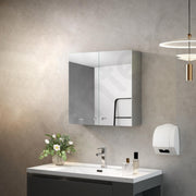 Plantex Premium Bathroom Cabinet with Mirror/ 304 Stainless Steel Bathroom Organiser with Mirror/Bathroom Mirror with Storage/Bathroom Accessories (18x18 Inch-Chrome/Double Door)