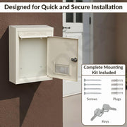 Plantex A4 Size Letter Box - Mail Box/Post Box/Letter Box for Home gate/Suggestion Box for Office- School/Complaint Box/Donation Box with Lock and Keys (Ivory) - Wall Mount