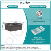 Plantex Quartz Acrylic Kitchen Sink/Undermount Sink for Kitchen with 10 Years Warranty by Plantex/Granite Single Bowl Kitchen Sinks with Coupling (Con-24x18 Inches)
