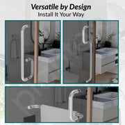 Plantex Shower Door Handle/Stainless Steel Towel Bar Combination/Towel Holder for Glass Shower Door and Bath Door Pull Handle - Pack of 1 (Satin)