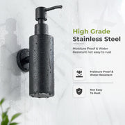 Plantex Liquid Soap Dispenser for Bathroom/304 Grade Stainless Steel Shampoo Dispenser/Round Hand wash Dispense/Bathroom Accessories - Pack of 1 (Regent, PVD Black)