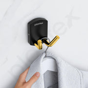 Plantex 304 Grade Stainless Steel Robe Hook/Cloth-Towel Hanger/Door Hanger-Hook/Bathroom Accessories - Pack of 1 (Parv-Gold & Black)