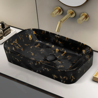 Plantex Tabletop Wash Basin for Bathroom/Designer Ceramic Basin/Rectangle Countertop Wash Basin/Home/Office (21.5 x 14 x 4.5 Inch)