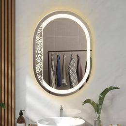 Plantex LED Bathroom Mirror with 3 Tone/Designer Mirror for Living Room/Bedroom/Dressing Room - Capsule Shape (HM-002, 18 X 24 Inch)