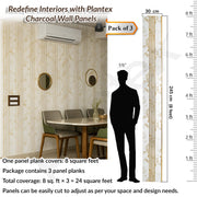 Plantex Louvers Panel for Wall/8 Feet Wall Panels/3D Charcoal Panel for Interior Walls DÃ©cor - Pack of 3 Covers - 24 Sq. Ft, Size-1 Feet x 8 Feet (WD-2201)