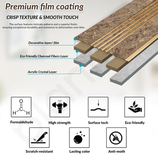 Plantex Louvers Panel for Wall/8 Feet Wall Panels/3D Charcoal Panel for Interior Walls Décor - Pack of 7 Covers - 56 Sq. Ft, Size-1 Feet x 8 Feet (WD-2203)