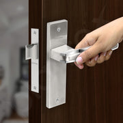 Plantex Heavy Duty Door Lock ÃƒÂ¢Ã¢â€šÂ¬Ã¢â‚¬Å“ Bathroom Door Lock/Mortise 8inch Keyless Plate Handle Set for Home/Bathroom/Store Room/Balcony/Office with Baby Latch (8064, Steel Satin and Chrome)