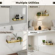 Plantex Shelf for Bathroom/Stainless Steel Shelf/Multipurose Shelf for Bathroom/Bathroom Accessoriece - (15 x 5 Inch, PVD Gold)