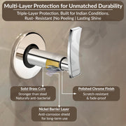 Plantex Concealed Stop Cock/15mm Pure Brass Concealed Stop Valve Tap for Bathroom with Teflon Tape & Brass Adjustable Wall Flange – (Star, Chrome)