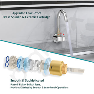 Plantex Kitchen Sink Tap with Water Saving Nozzle/Wall Mount Sink Tap for Kitchen Basin with 360° Swivel Spout-7 Year Warranty by Plantex (PRI-310-Chrome)