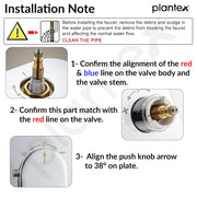 Plantex 3 Way Thermostatic Shower Diverter/Pure Brass Concealed & Exposed 3-Outlet Mixer Valve Body/Multi-Function Bathroom Diverter with Button Control - Chrome (TSP-095A)
