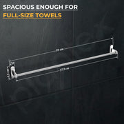 Plantex Towel Rod for Bathroom/Pure Brass Towel Hanger/24in Towel Holder/Bathroom Accessories - Pack of 1 (APS-GIA-01, Chrome)