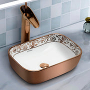 Plantex Ceramic Basin for Bathroom/Table Top Ceramic Wash Basin/Washbasin for Bathroom (14 x 10 x 5 Inch)