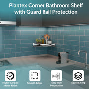 Plantex Corner Shelf for Bathroom Wall/Bathroom Corner Shelves/Bathroom Shelf Rack/Side Corner Shelf/Kitchen Organizer/Bathroom Corner Rack- (9x9 inches, Chrome)