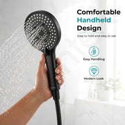 Plantex Hand Shower for Bathroom/5 Mode Multifunctional Shower/5-Inch ABS Plastic Silicone Handheld Shower Head/Easy Mode Switching – (Black, APS-8607)