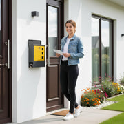 Plantex Heavy Duty GI Steel Letter Box/Suggestion Box/Wall Mount Mail with Magazine Holder/News Paper Holder Box for Home/Office/Hotel - (Yellow & Black)
