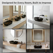 Plantex Ceramic Tabletop Washbasin for Bathroom/Table top Marble Basin/Countertop Wash Basin for Living Room/Bathroom Sink (Golden Veins - 18 x 13 x 5.5 Inch)