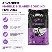 Plantex Lexora Tile Adhesive for Terracotta/Ceramic & Quarry Tiles/Polymer Modified Cement Adhesive for Floor & Wall Tiles Fixing/ Kitchen & Bathroom  Use - 20kg (LX-04, White)