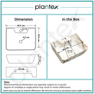 Plantex Wall Mount Wash Basin for Bathroom/Designer Ceramic Small Washbasin/Rectangle Countertop Wash Basin/Home/Office (16 x 12 x 4.5 Inch)