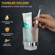 Plantex Tumbler Holder For Bathroom/Pure Brass Toothbrush Stand/Toothpaste/Razor Holder/ Bathroom Accessories - Pack of 1 (APS-GIA-03, Chrome)