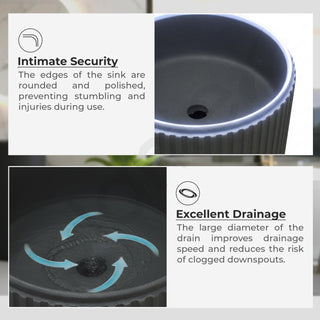 Plantex Acrylic Resin & Quartz Pedestal Basin for Bathroom/One Piece Pedestal Free Standing Round Wash Basin for living Room/Hotel (Grey)