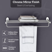 Plantex 304 Stainless Steel Towel Holder in Bathroom/Cloth Hanger for Bathroom/Towel Rack/Bathroom Accessories - Oreva (Chrome) 24 Inch