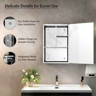 Plantex Premium Bathroom Cabinet with Mirror/ 304 Stainless Steel Bathroom Shelf for Wall with Mirror/Bathroom Organiser with Mirror/Bathroom Accessories (12x18 Inch-Chrome)