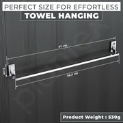 Plantex Towel Rod for Bathroom/Pure Brass Towel Hanger/24in Towel Holder/Bathroom Accessories - Pack of 1 (APS-RTO-01, Chrome)