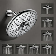 Plantex ABS Shower Head For Bathroom/Overhead Shower Without Arm/8 Different Modes Shower Head/Rain Shower Head For Bathroom - (Chrome)
