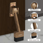 Plantex Stopper Foor Main Door/Gate Stopper for The Wooden Door/Door Stoppers with Rubber Grip - (Pack of 2) Rose Gold
