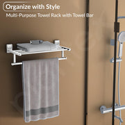 Plantex 304 Grade Stainless Steel Towel Rack for Bathroom/Towel Stand/Hanger/Bathroom Accessories - Darcy (18 inch - Chrome)