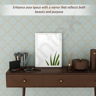 Plantex Mirror with Frame/Wall Mount Modern Mirror/Looking Glass with Frame/Rectangle Mirror for Home/Bathroom & Living Room (18x14 Inch - White)