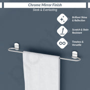 Plantex 304 Grade Stainless Steel Bathroom Single Towel Rod/Towel Hanger for Kitchen/Towel Bar/Towel Stand/Bathroom Accessories - Parv (24 inch - Chrome)