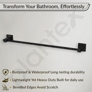 Plantex Stainless Steel 24 Inch Single Towel Rod for Bathroom/Towel Hanger/Bathroom Towel Holder/Towel Bar/Bathroom Accessories - Aqua (Black) Pack of 1