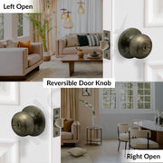 Plantex Bathroom Door Lock/Keyless Cylindrical Lock for Bathroom/Balcony/Tubular Door Knob/Handle (Without key-Brass Antique)